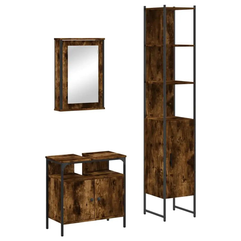 Ensemble de meubles de salle de bain 3 pcs Chêne fumé - XIOS