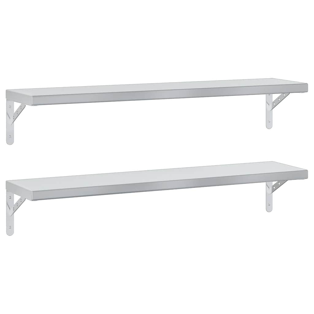 Étagères murales 2 pcs 100x23,5 cm argenté acier inoxydable - XIOS