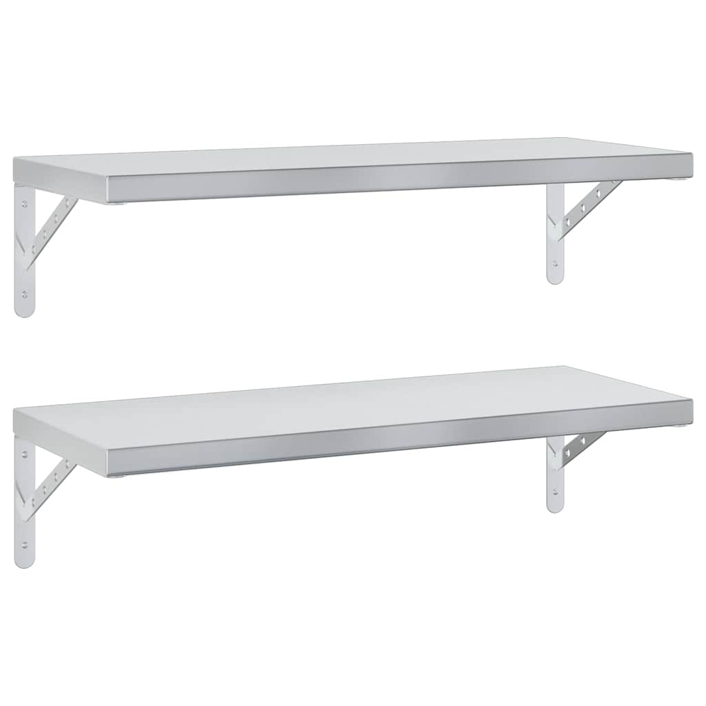 Étagères murales 2 pcs 75x30 cm argenté acier inoxydable - XIOS