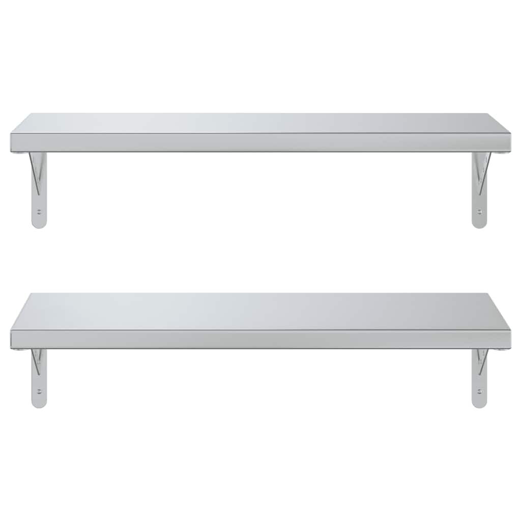 Étagères murales 2 pcs 75x30 cm argenté acier inoxydable - XIOS