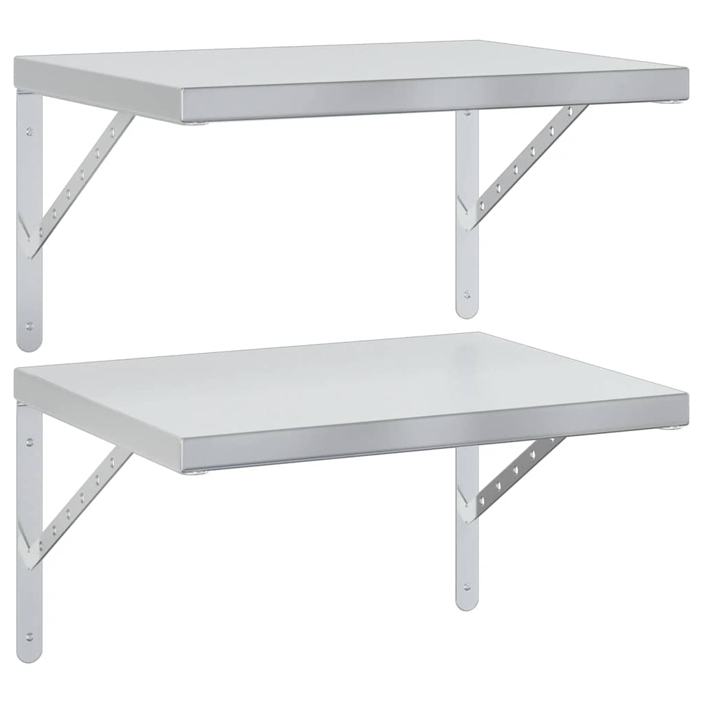 Étagères murales 2 pcs 50x40 cm argenté acier inoxydable - XIOS