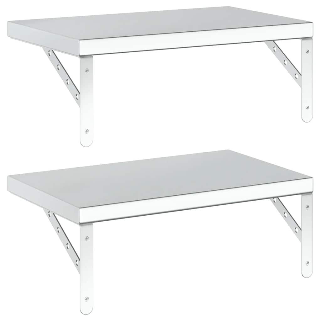 Étagères murales 2 pcs 50x30 cm argenté acier inoxydable - XIOS