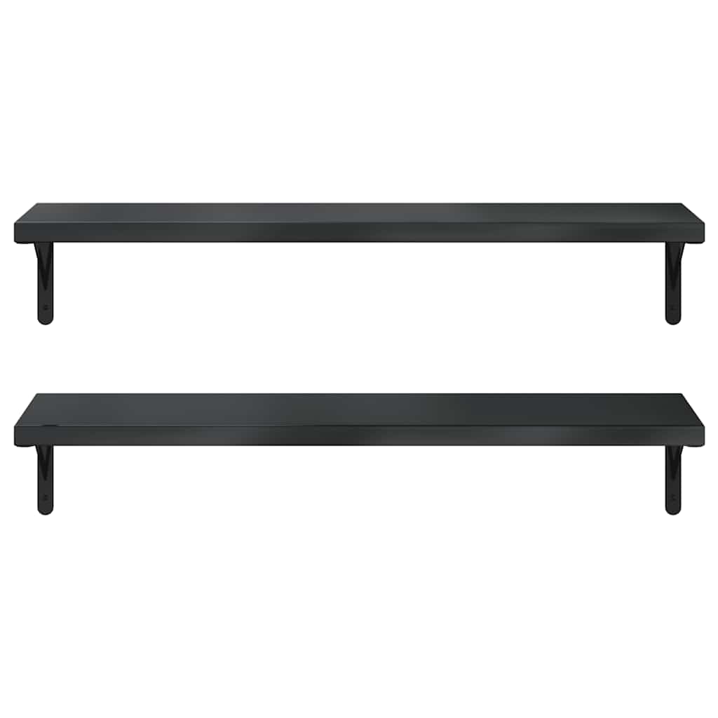 Étagères murales 2 pcs 100x30 cm noir acier inoxydable - XIOS