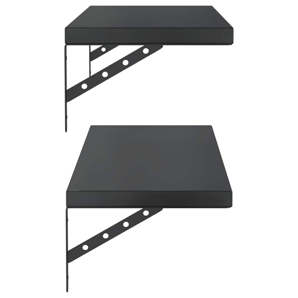 Étagères murales 2 pcs 100x30 cm noir acier inoxydable - XIOS