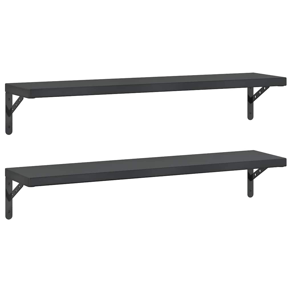 Étagères murales 2 pcs 100x23,5 cm noir acier inoxydable - XIOS