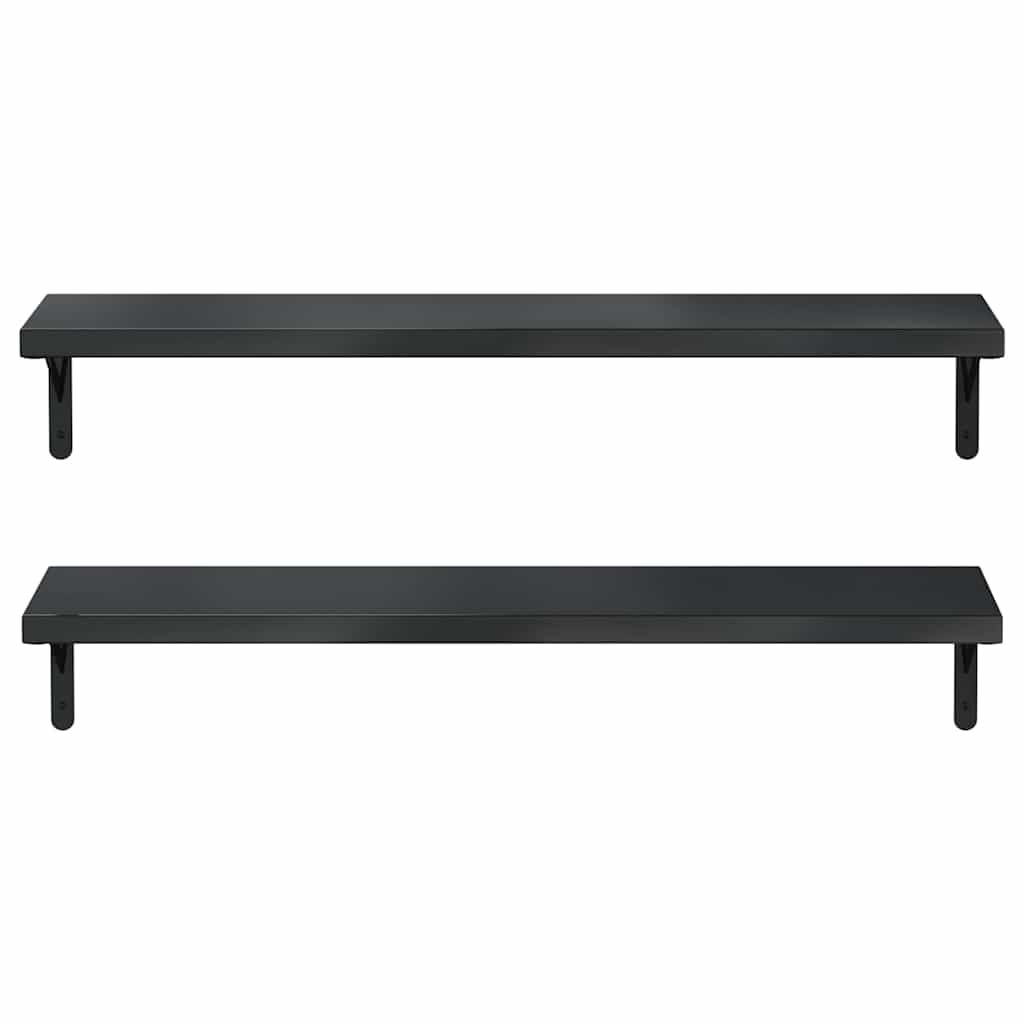 Étagères murales 2 pcs 100x23,5 cm noir acier inoxydable - XIOS