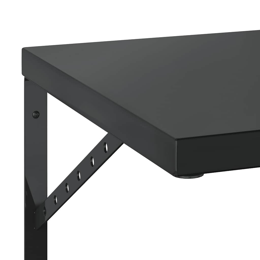 Étagères murales 2 pcs 75x40 cm noir acier inoxydable - XIOS