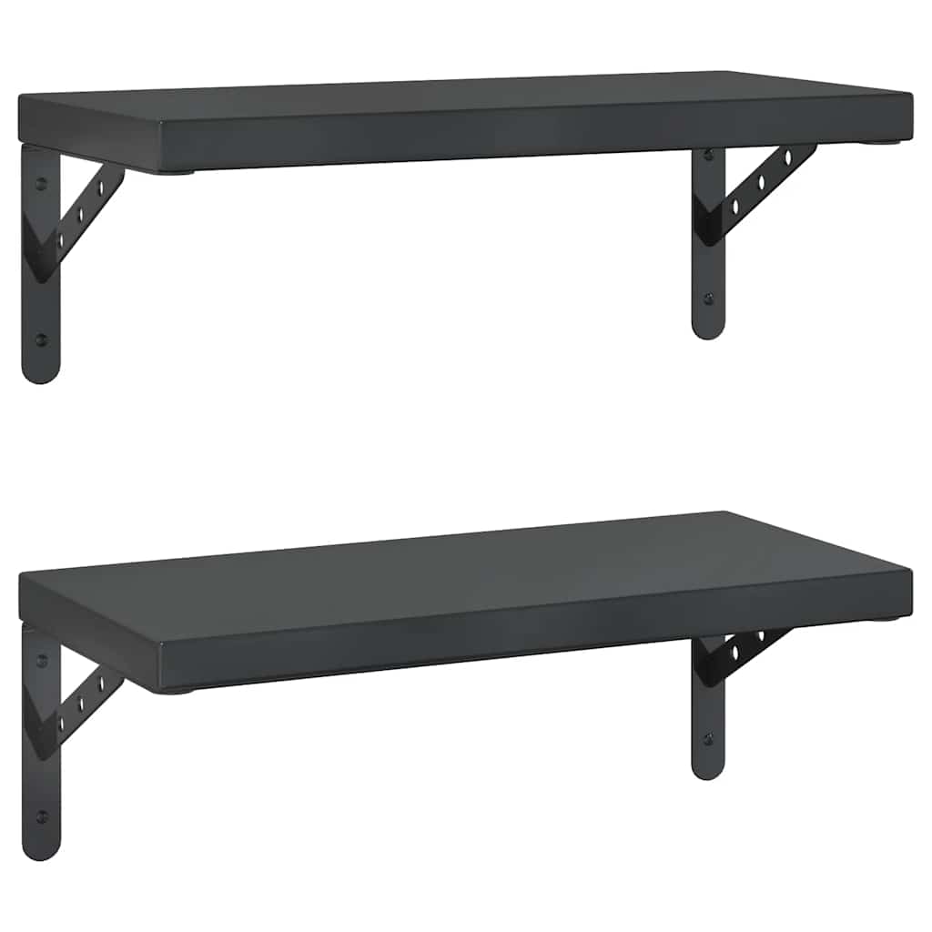 Étagères murales 2 pcs 50x23,5 cm noir acier inoxydable - XIOS