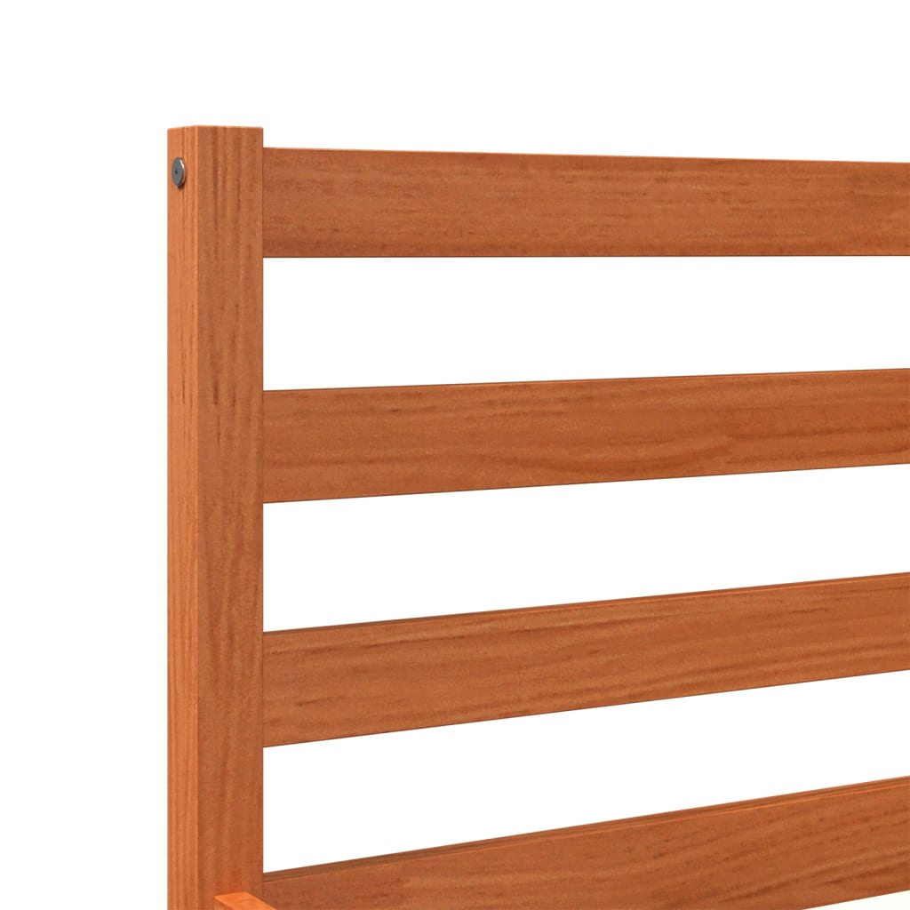 Cadre de lit sans matelas cire marron 200x200cm bois pin massif - XIOS