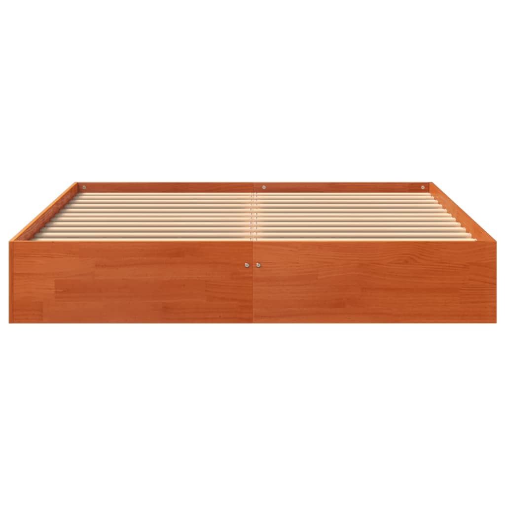 Cadre de lit sans matelas cire marron 120x200cm bois pin massif - XIOS