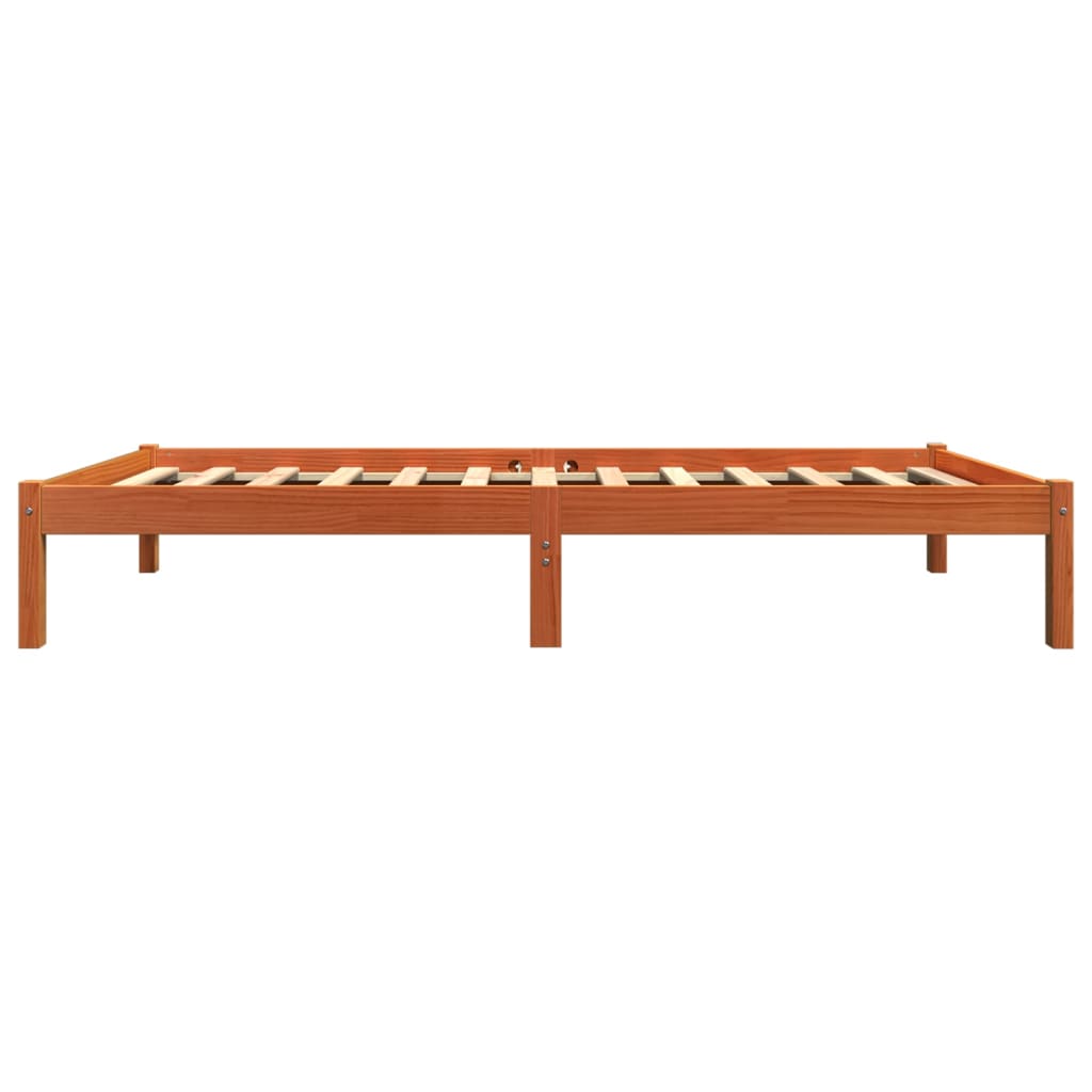 Cadre de lit sans matelas cire marron 90x200 cm bois pin massif - XIOS