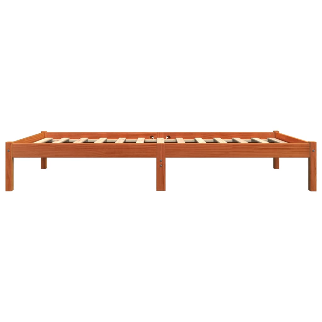Cadre de lit sans matelas cire marron 100x200cm bois pin massif - XIOS