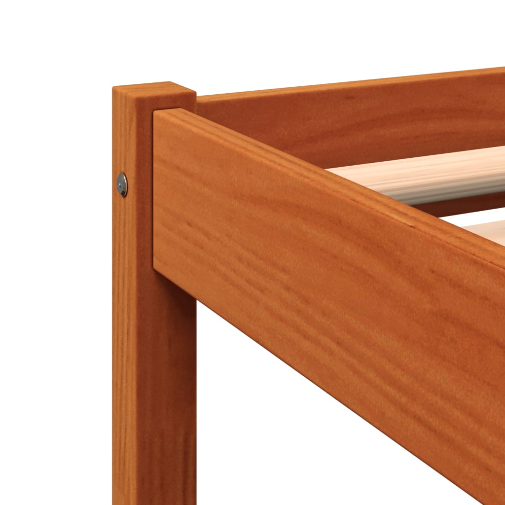 Cadre de lit sans matelas cire marron 120x200cm bois pin massif - XIOS