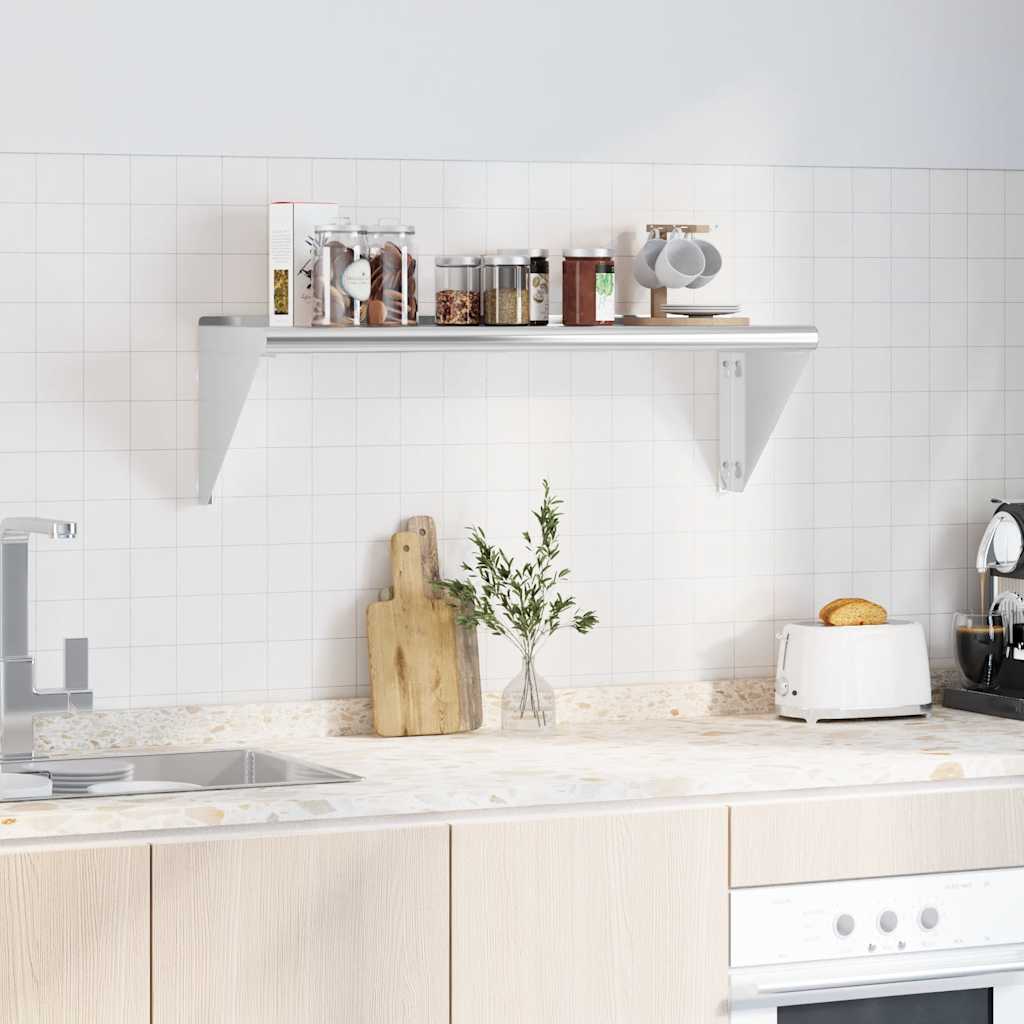 Étagère murale 100x30x31 cm argenté acier inoxydable - XIOS