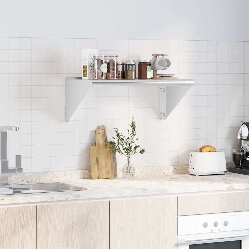 Étagère murale 75x45x31 cm argenté acier inoxydable - XIOS