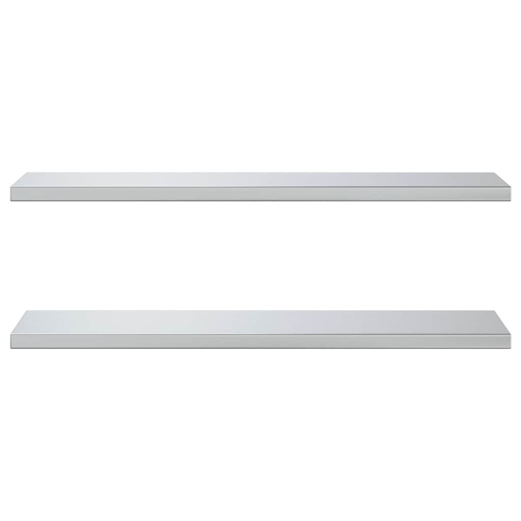 Étagères murales 2 pcs 100x30x3 cm argenté acier inoxydable - XIOS