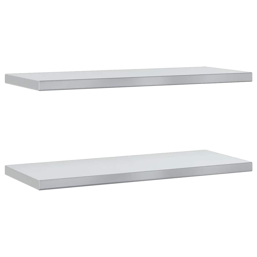 Étagères murales 2 pcs 75x30x3 cm argenté acier inoxydable - XIOS