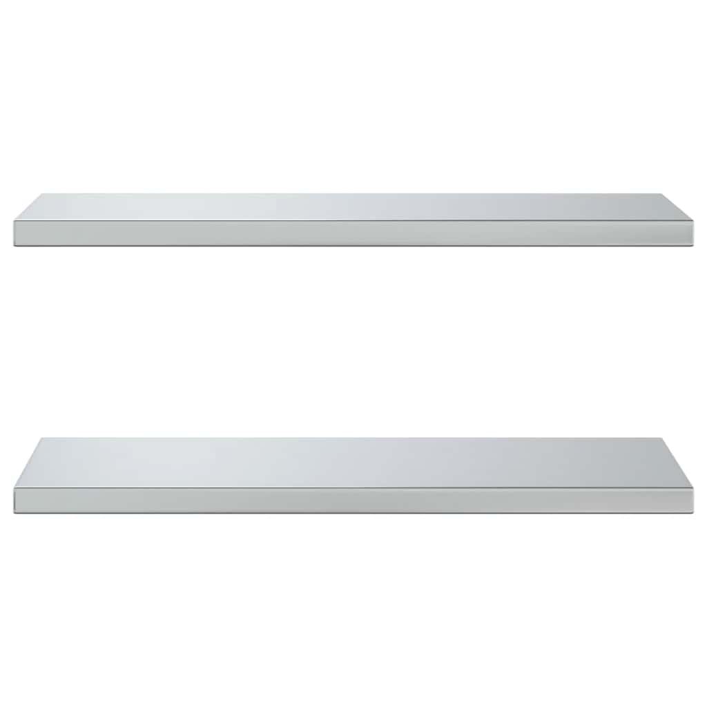Étagères murales 2 pcs 75x30x3 cm argenté acier inoxydable - XIOS