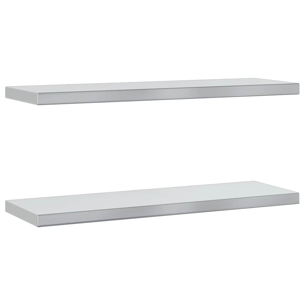 Étagères murales 2 pcs 75x23,5x3 cm argenté acier inoxydable - XIOS
