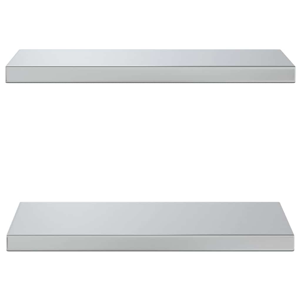 Étagères murales 2 pcs 50x23,5x3 cm argenté acier inoxydable - XIOS