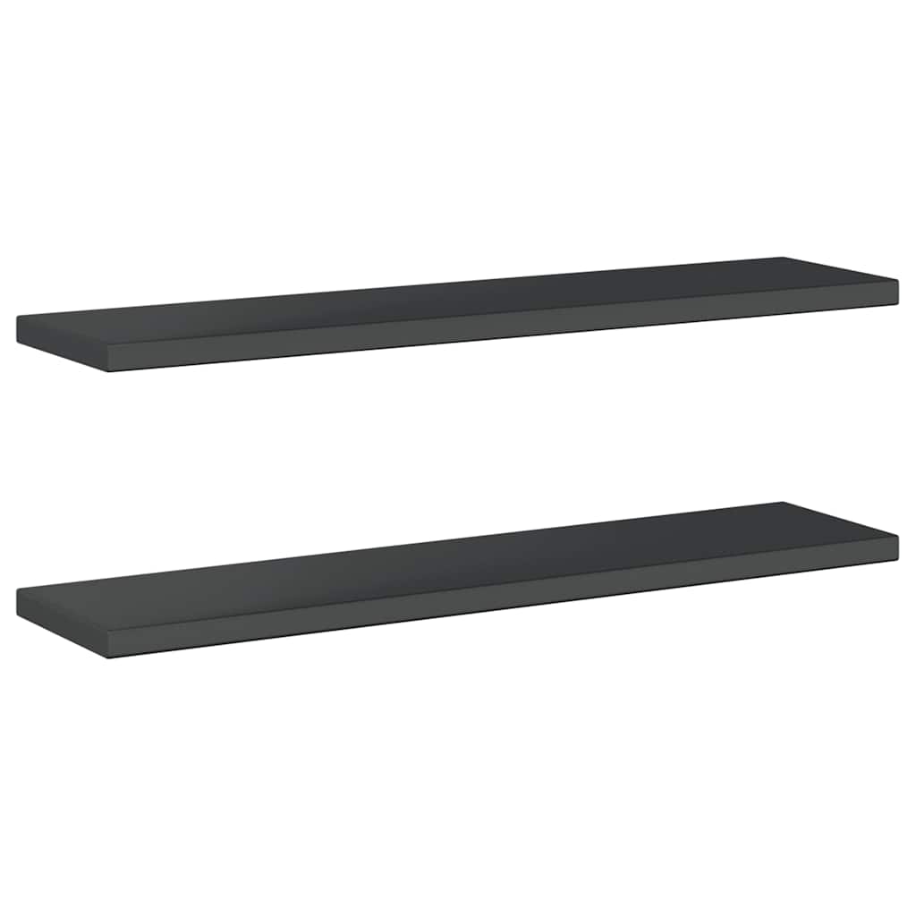 Étagères murales 2 pcs 100x23,5x3 cm noir acier inoxydable - XIOS