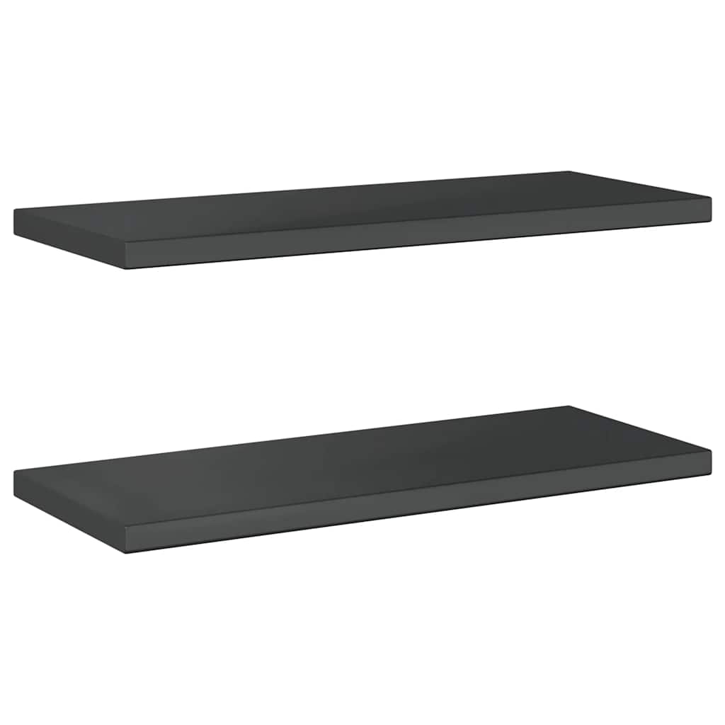Étagères murales 2 pcs 75x30x3 cm noir acier inoxydable - XIOS