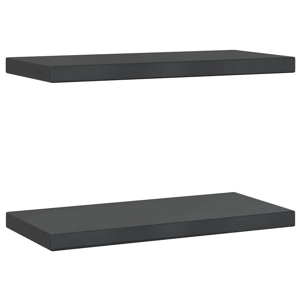 Étagères murales 2 pcs 50x23,5x3 cm noir acier inoxydable - XIOS