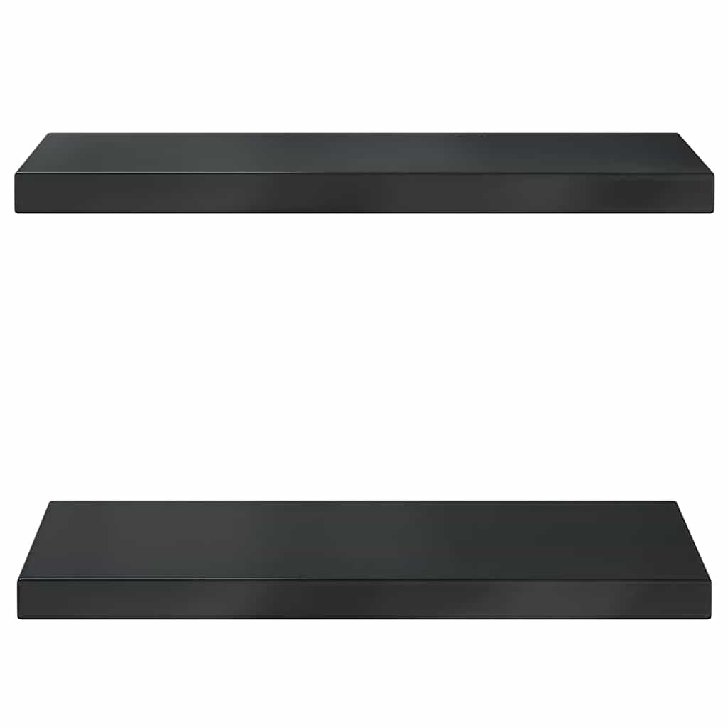 Étagères murales 2 pcs 50x23,5x3 cm noir acier inoxydable - XIOS