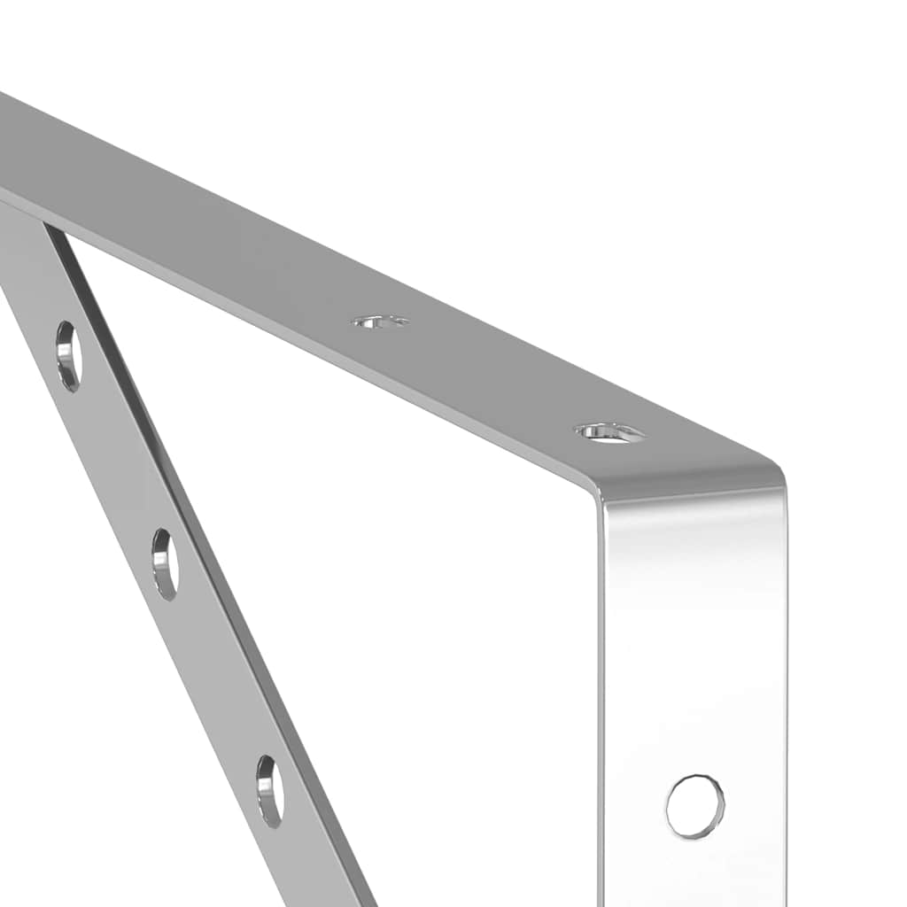 Supports d'étagères 4 pcs 40x2,5x25 cm argenté acier inoxydable - XIOS