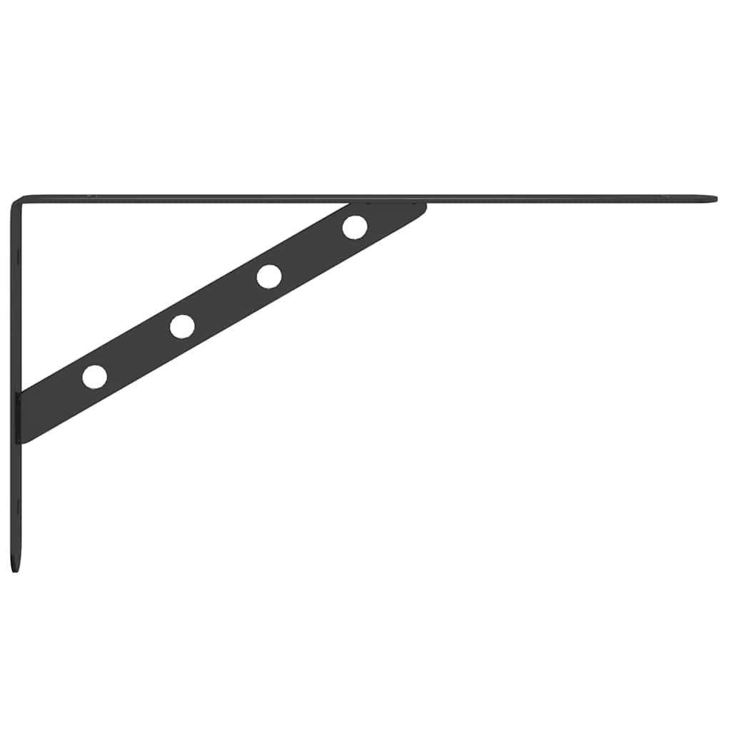Supports d'étagères 4 pcs 30x2,5x15,5 cm noir acier inoxydable - XIOS