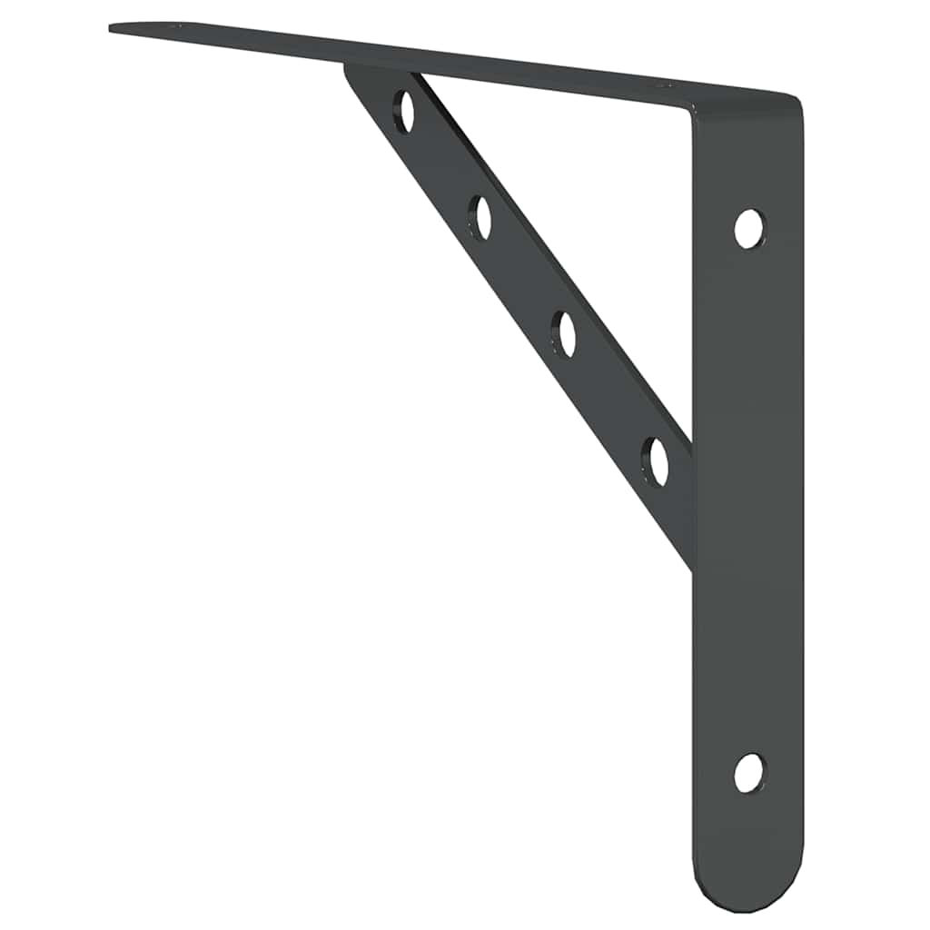 Supports d'étagères 4 pcs 30x2,5x15,5 cm noir acier inoxydable - XIOS