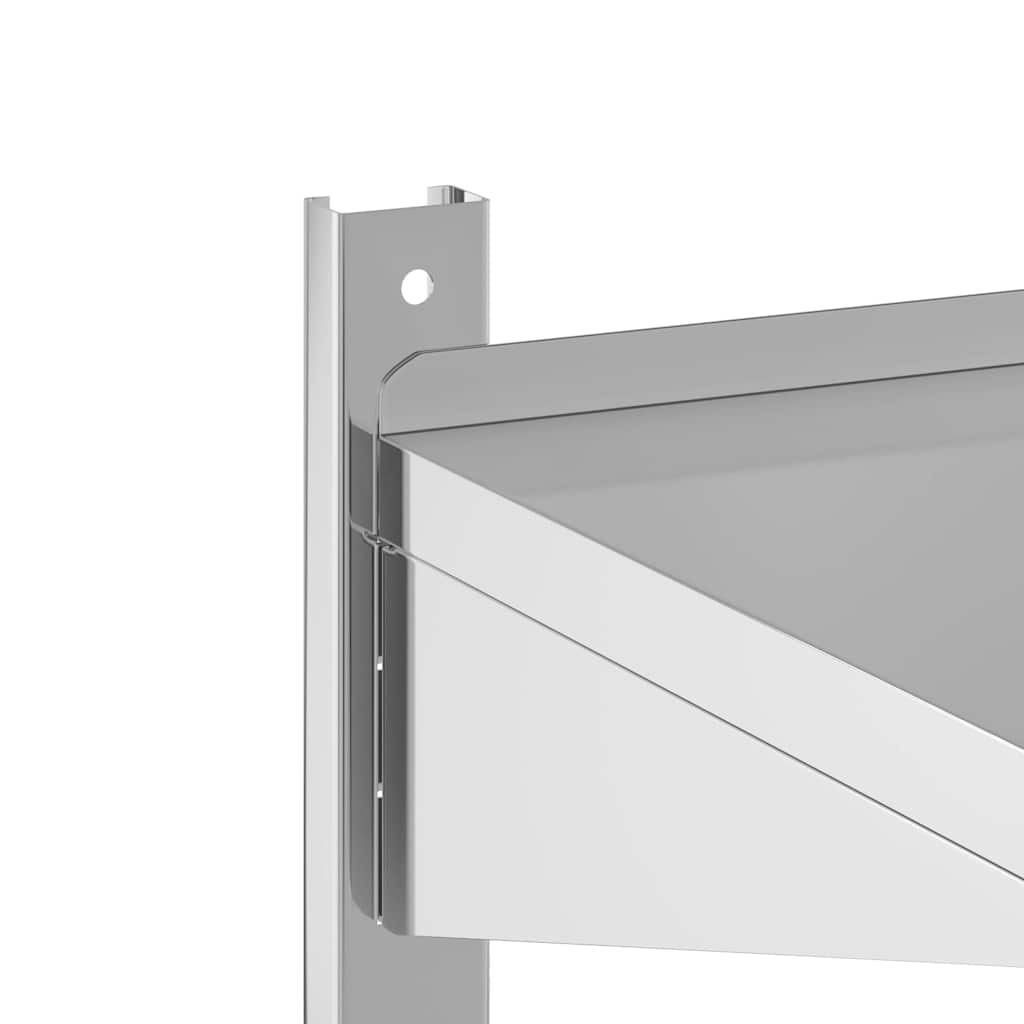 Étagère murale à 2 niveaux 75x40x60 cm argenté acier inoxydable - XIOS