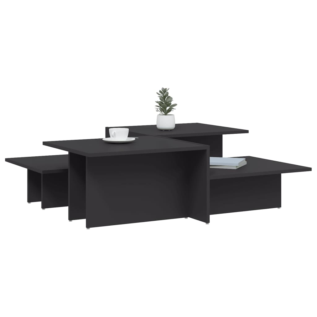 Tables basses 2 pcs gris bois d'ingénierie - XIOS