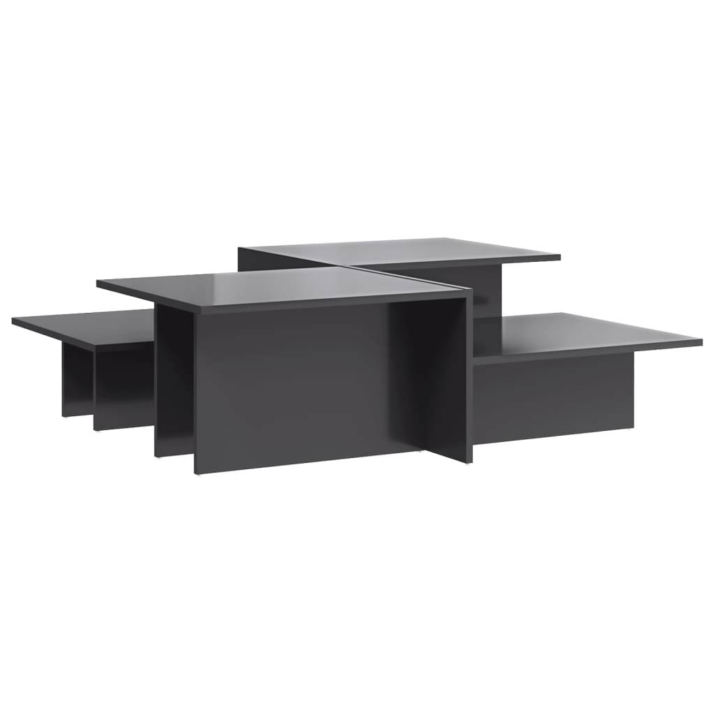 Tables basses 2 pcs gris brillant bois d'ingénierie - XIOS