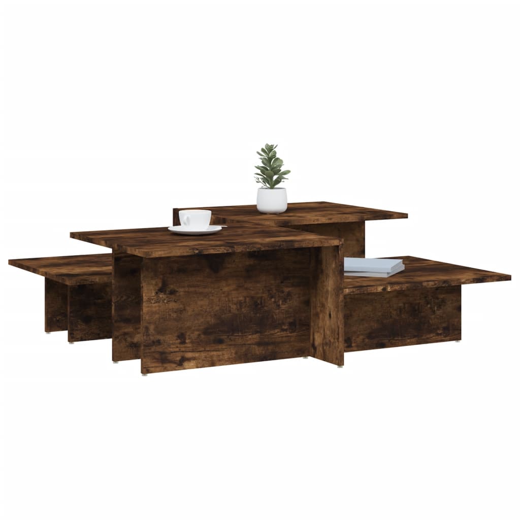 Tables basses 2 pcs Chêne fumé Bois d'ingénierie - XIOS