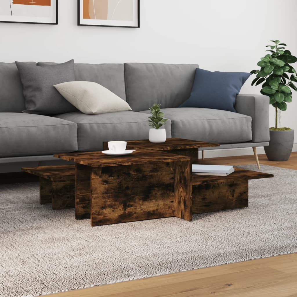 Tables basses 2 pcs Chêne fumé Bois d'ingénierie - XIOS