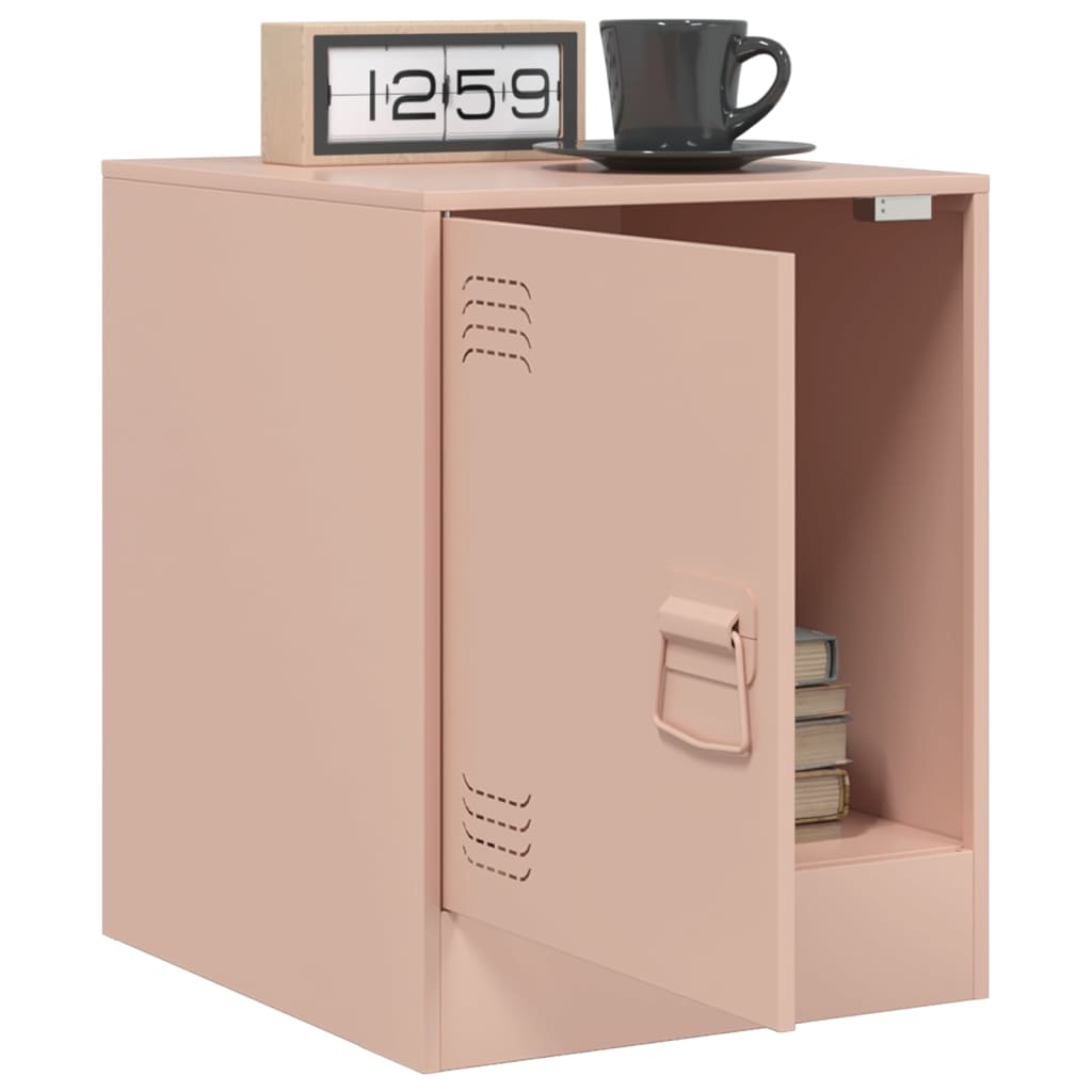 Tables de chevet 2 pcs rose 34,5x39x44 cm acier - XIOS