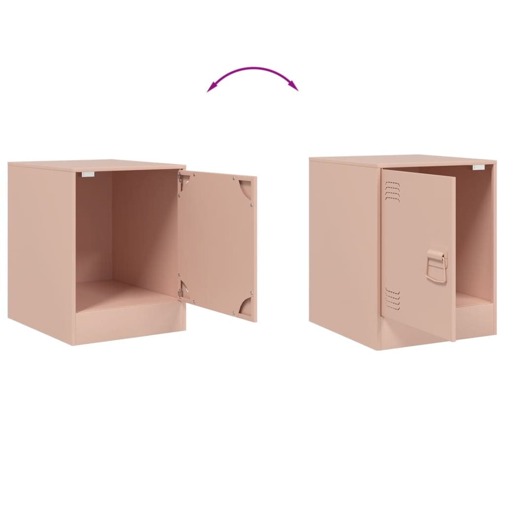 Tables de chevet 2 pcs rose 34,5x39x44 cm acier - XIOS