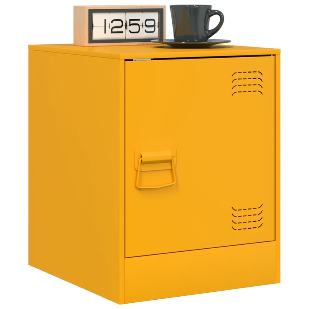 Tables de chevet 2 pcs jaune moutarde 34,5x39x44 cm acier - XIOS