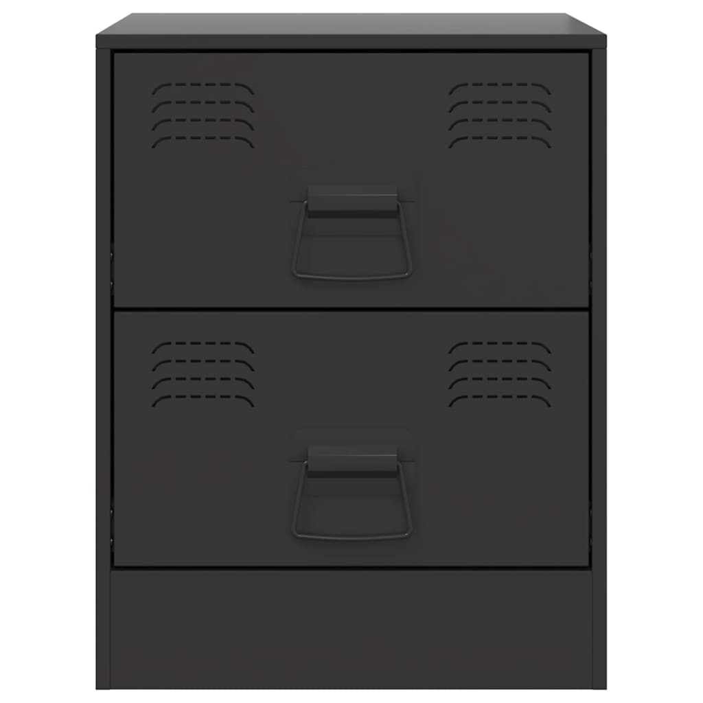 Tables de chevet 2 pcs noir 34,5x39x44 cm acier - XIOS