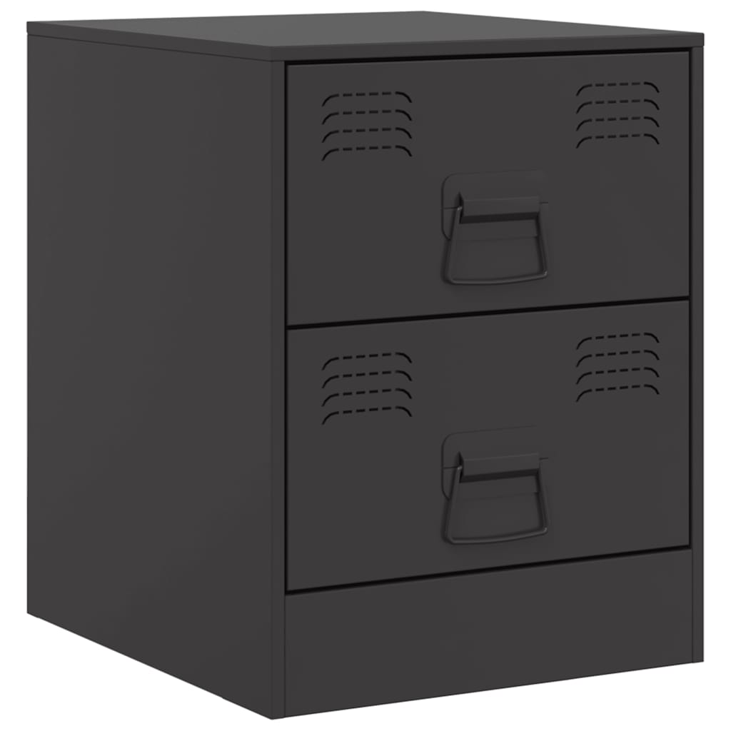 Tables de chevet 2 pcs noir 34,5x39x44 cm acier - XIOS