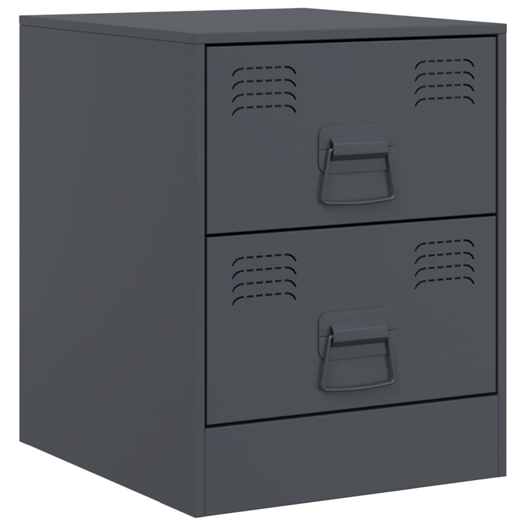 Tables de chevet 2 pcs anthracite 34,5x39x44 cm acier - XIOS