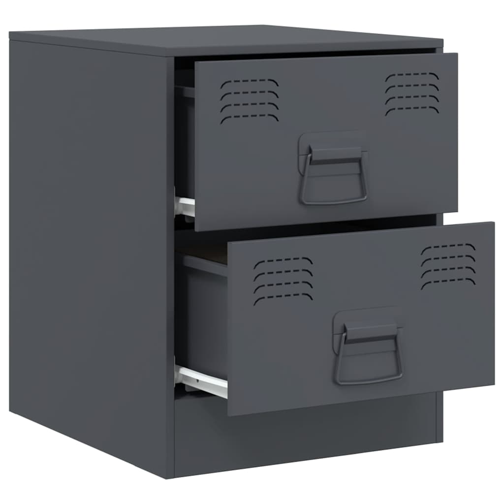 Tables de chevet 2 pcs anthracite 34,5x39x44 cm acier - XIOS