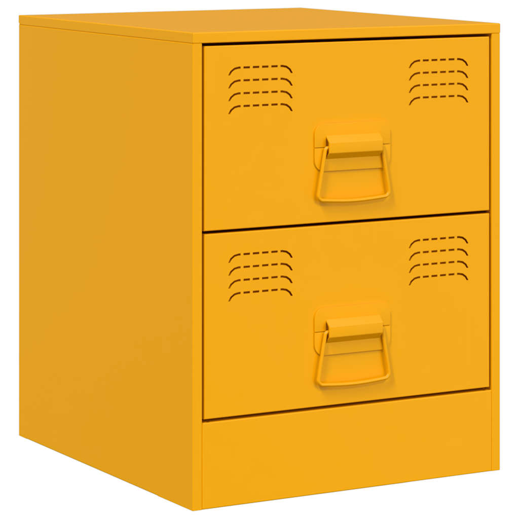 Tables de chevet 2 pcs jaune 34,5x39x44 cm acier - XIOS