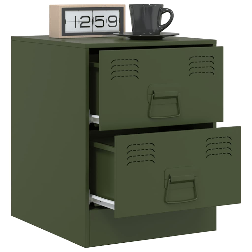 Table de chevet vert 34,5x39x44 cm acier Tables de chevet vidaXL