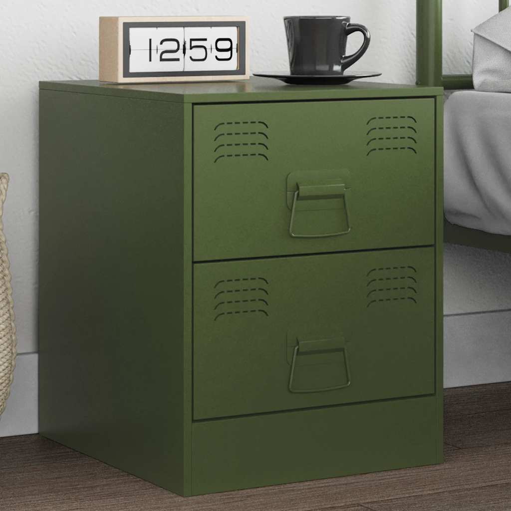 Table de chevet vert 34,5x39x44 cm acier Tables de chevet vidaXL