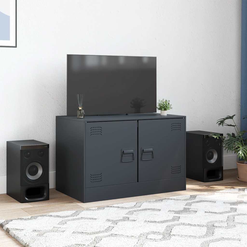 Meuble TV anthracite 67x39x44 cm acier - XIOS