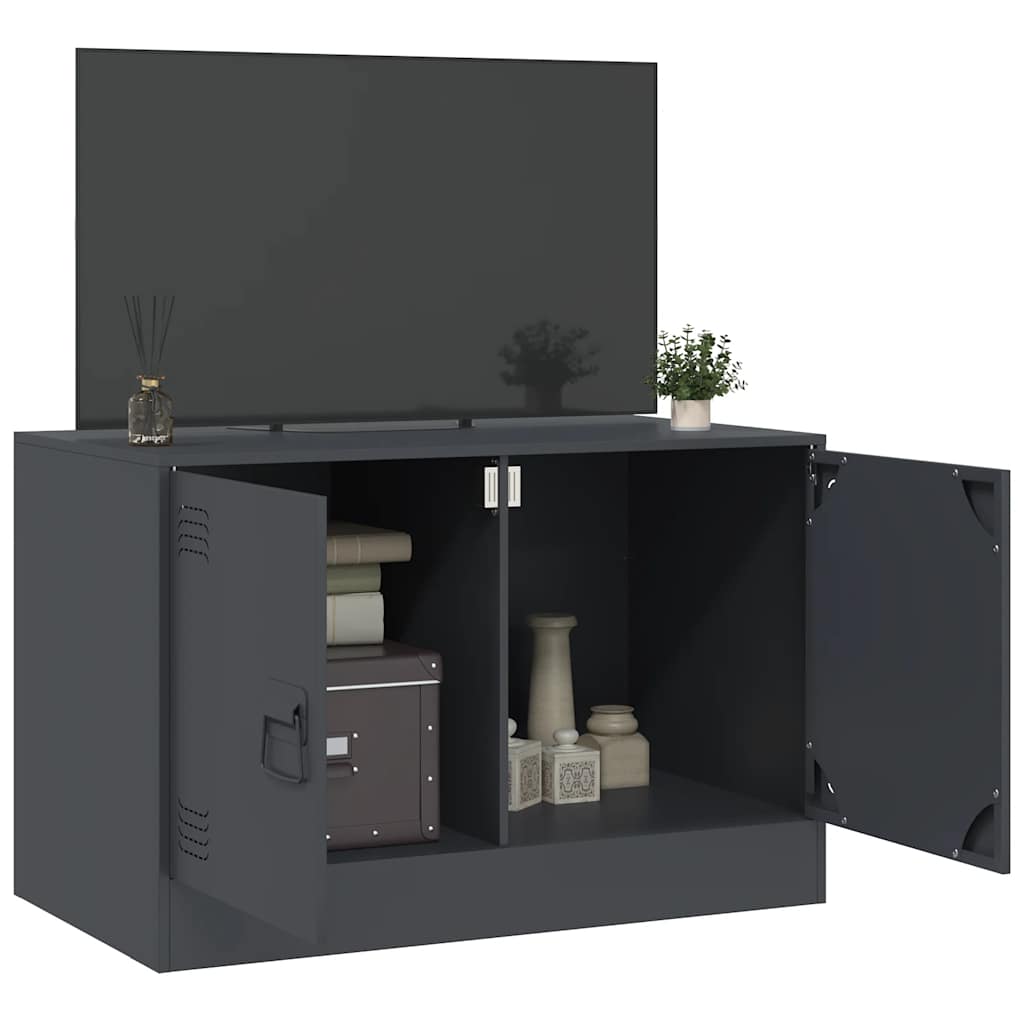 Meuble TV anthracite 67x39x44 cm acier - XIOS