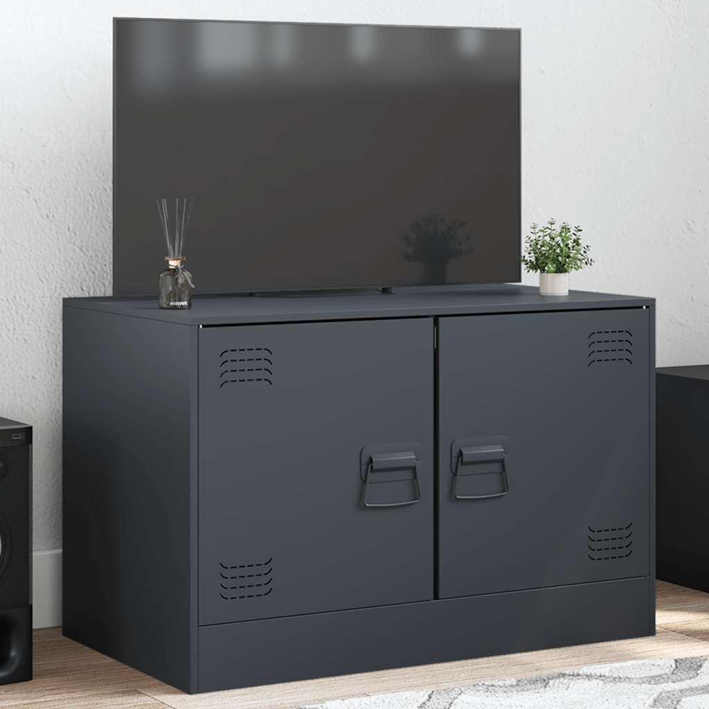 Meuble TV anthracite 67x39x44 cm acier - XIOS