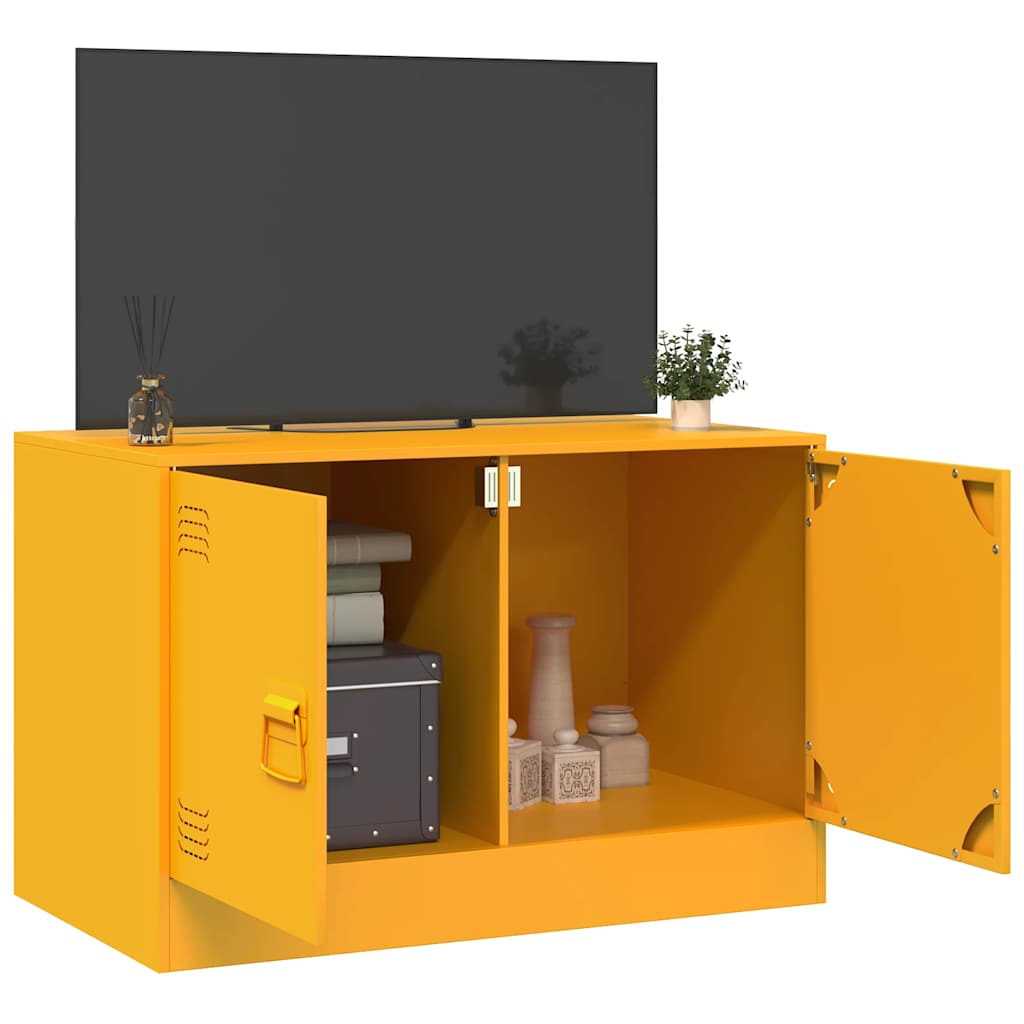 Meuble TV jaune moutarde 67x39x44 cm acier - XIOS